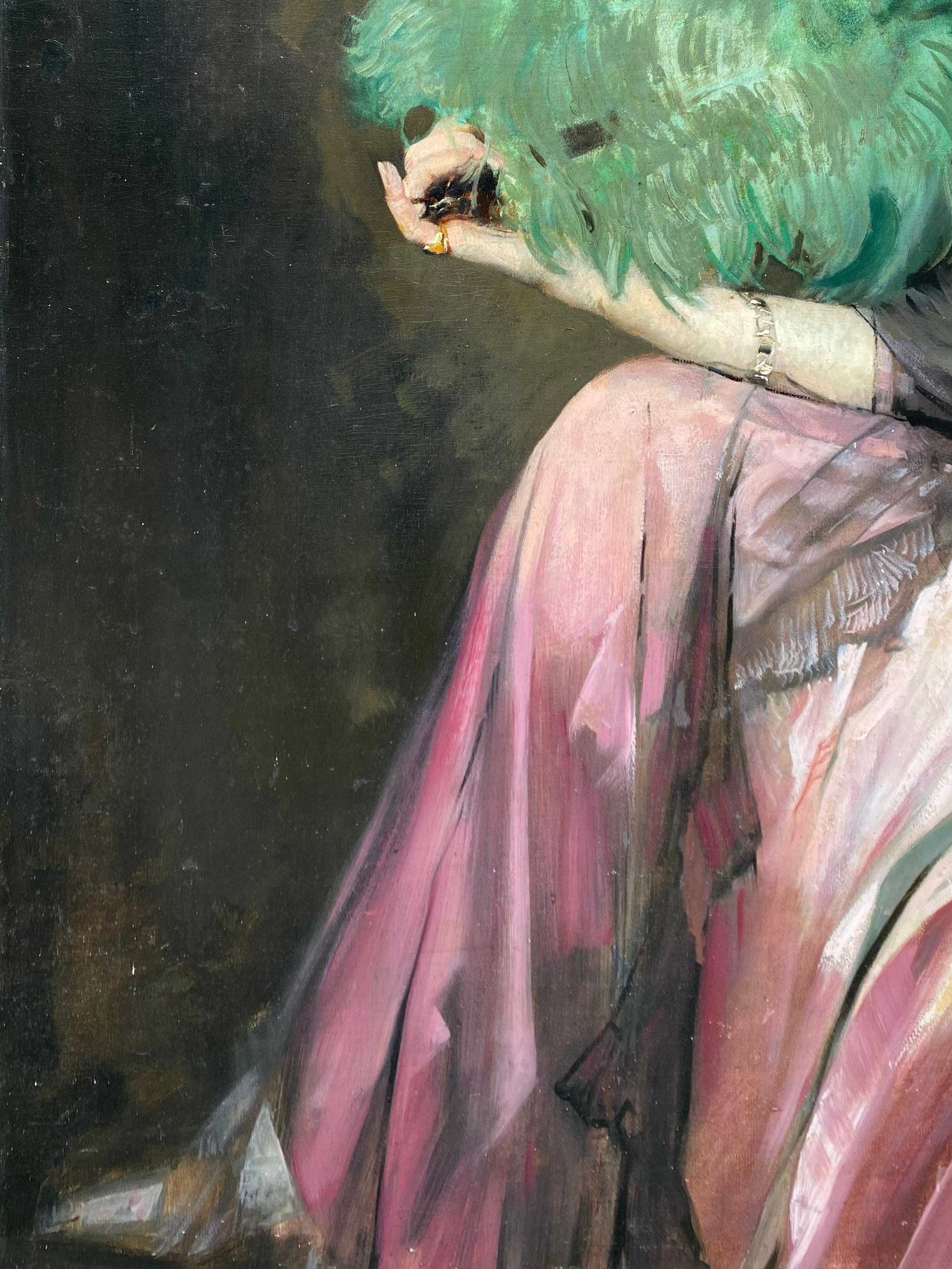 'Lady in Rose' by Charles Joseph Watelet ( 1867 – 1954 ) signed and dated 1924 For Sale 5