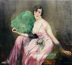 'Lady in Rose' by Charles Joseph Watelet ( 1867 – 1954 ) signed and dated 1924