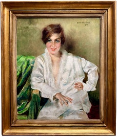 ' Lady in White ' de Charles Joseph Watelet ( Whiting 1867 - 1954 Bruxelles )