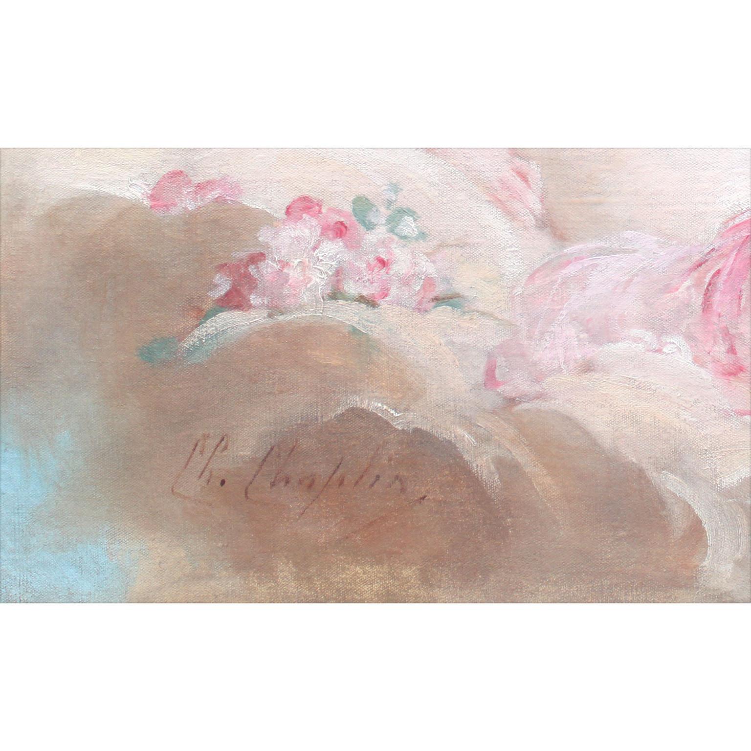 Pair 19th Century French Whimsical Oil on Canvas  