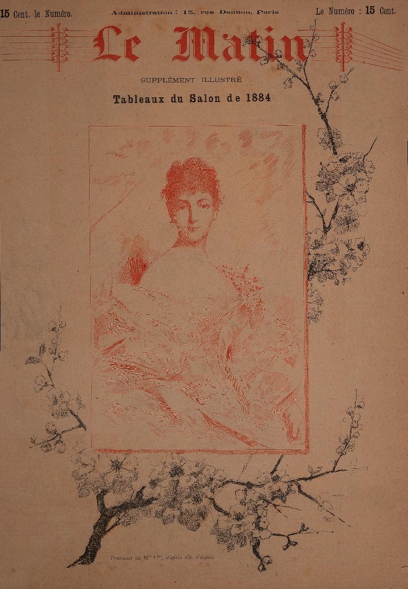 Portrait of Madame M.L. - Original Lithograph by Charles Joshua Chapli - 1884