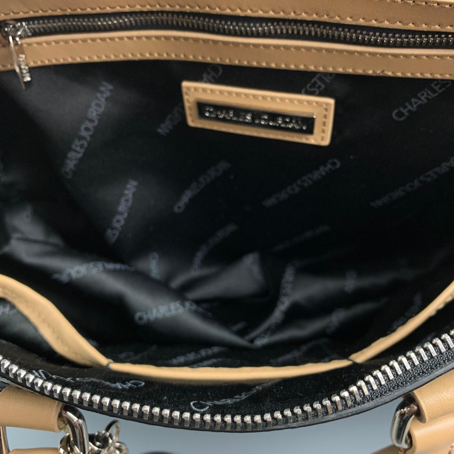 CHARLES JOURDAN Black and Tan Leather Tote Dalton Handbag For Sale at  1stDibs
