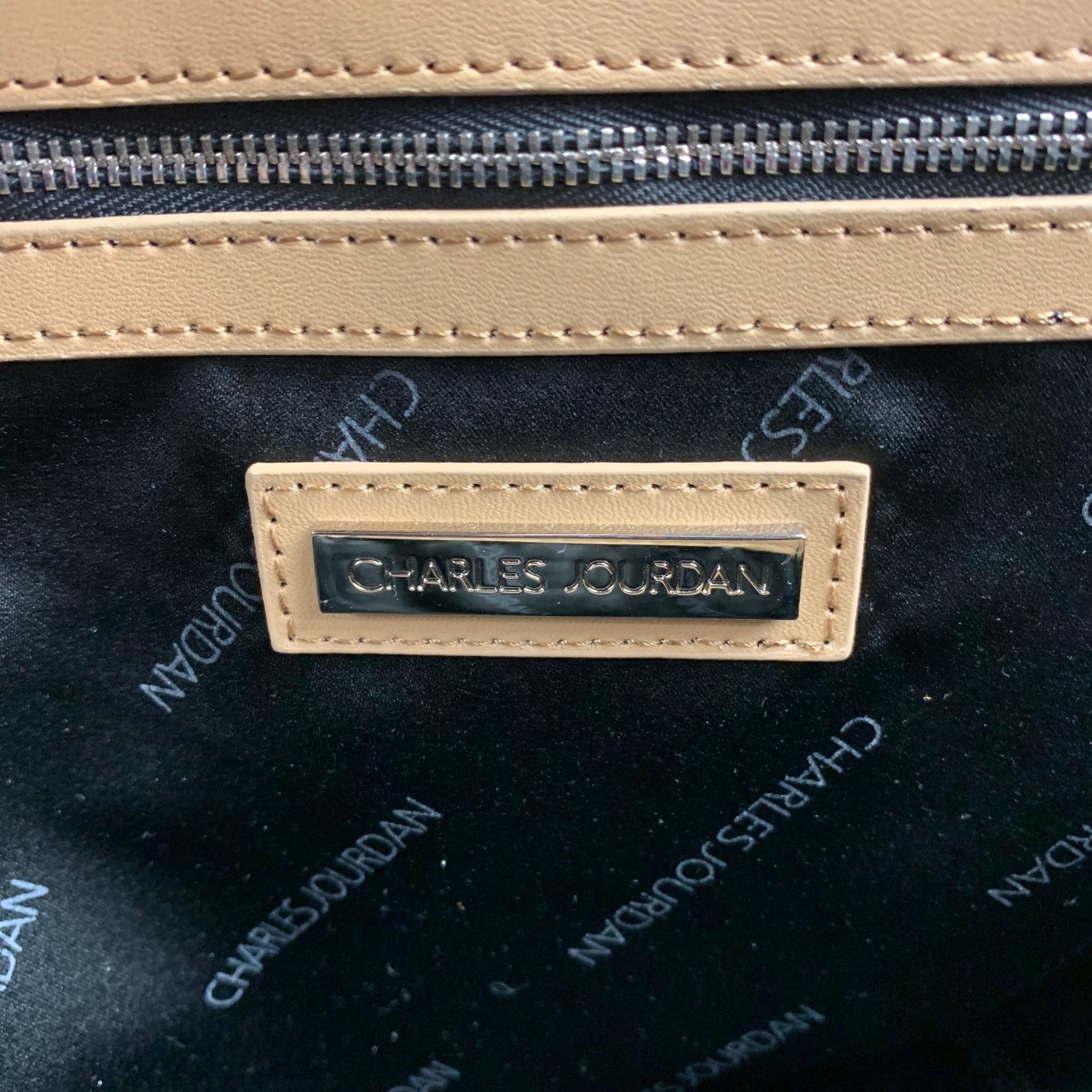 CHARLES JOURDAN Black & Tan Leather Tote Dalton Handbag 1