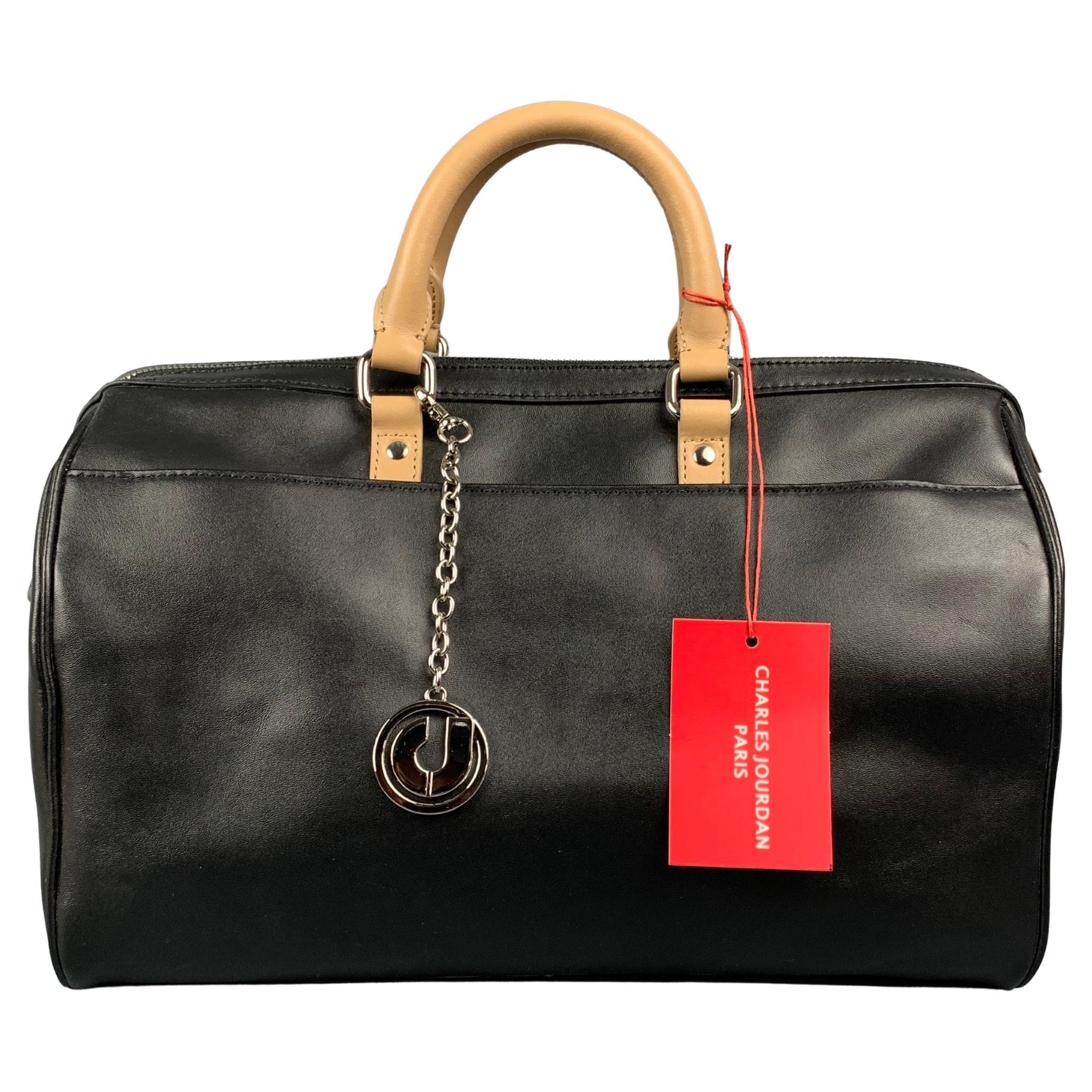 CHARLES JOURDAN Black and Tan Leather Tote Dalton Handbag For Sale at  1stDibs