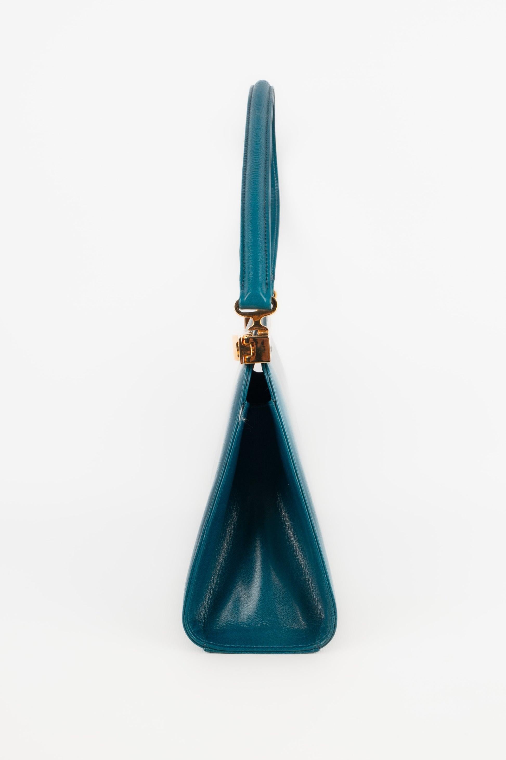Charles Jourdan Blue Leather Bag In Good Condition In SAINT-OUEN-SUR-SEINE, FR