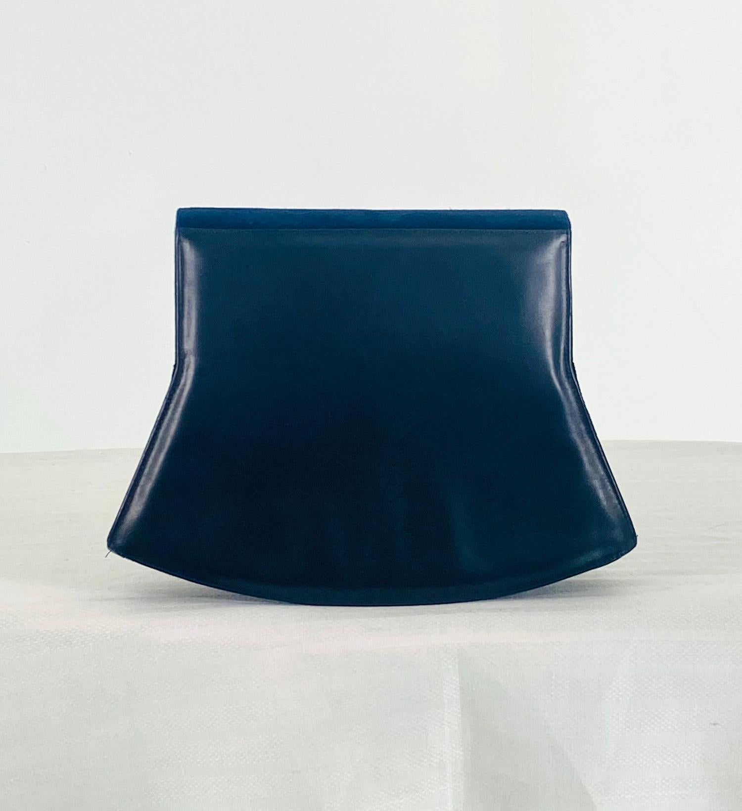 Charles Jourdan Navy Blue Flap Front Suede & Leather Shoulder Bag 1990s For Sale 1