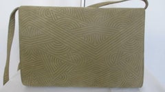 Charles Jourdan Paris Art Deco Suede Leather Clutch Bag
