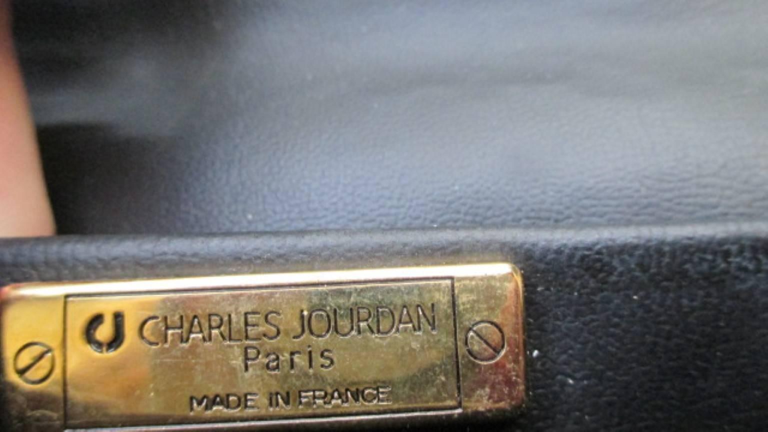 Women's or Men's Charles Jourdan Paris Art Deco Suede Leather Clutch Bag For Sale