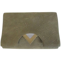 Charles Jourdan Paris - Pochette en cuir et daim Art Déco