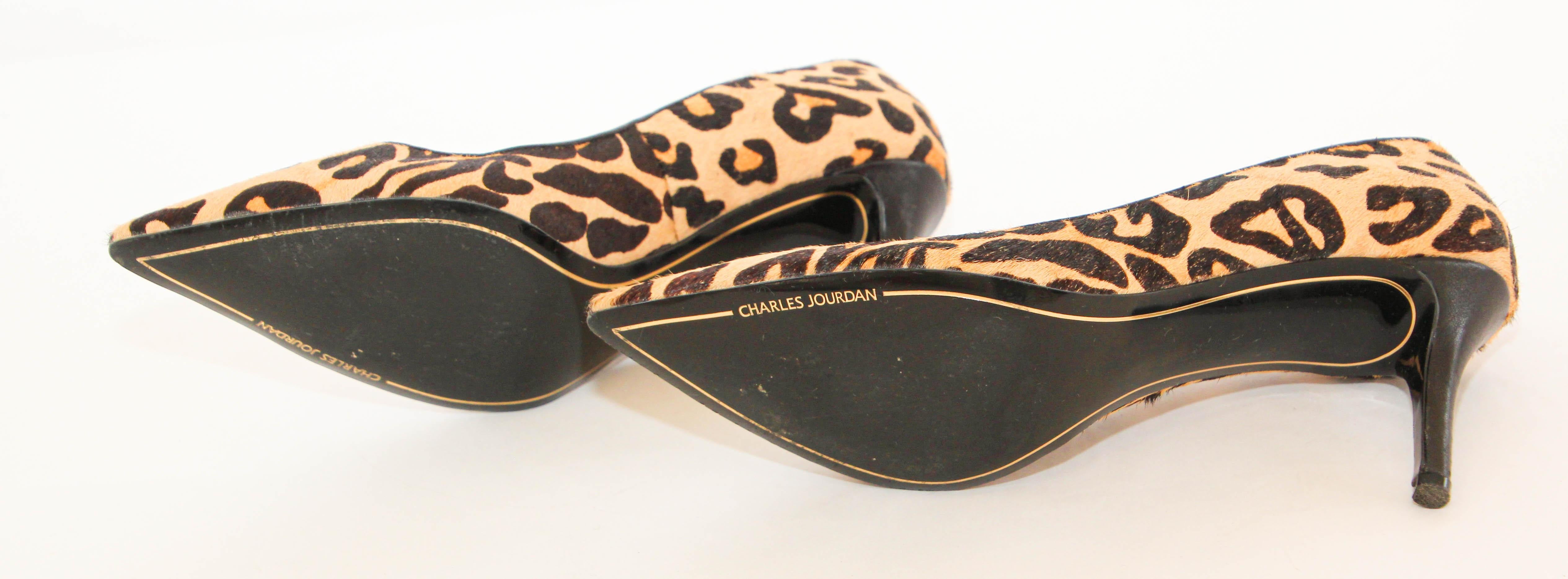 Charles Jourdan Paris Leopard Print Pony Hair heels Pumps Size US 6 EU 36 For Sale 8