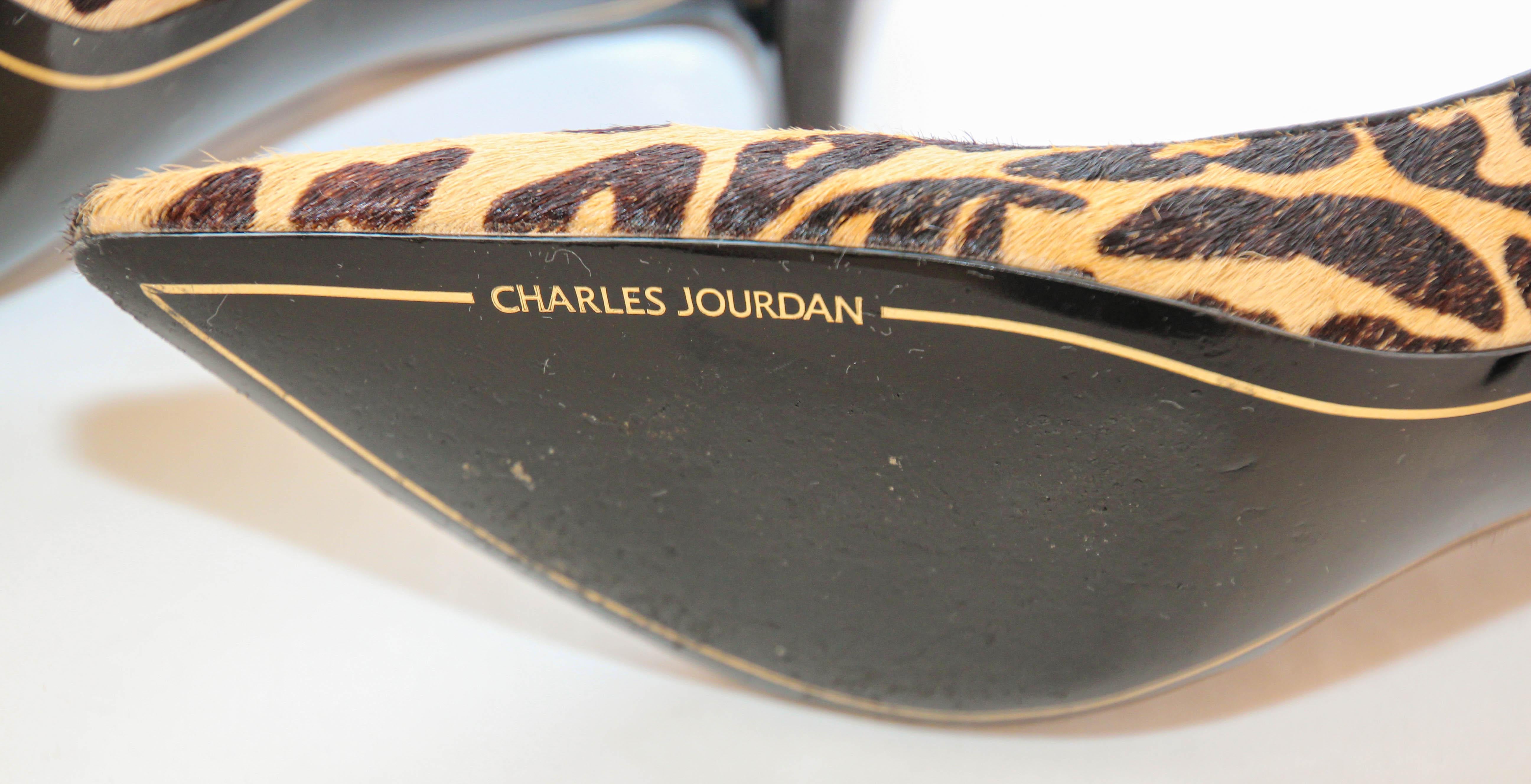 Charles Jourdan Paris Escarpins à talons en poil de poney imprimé léopard Taille US 6 EU 36 en vente 9