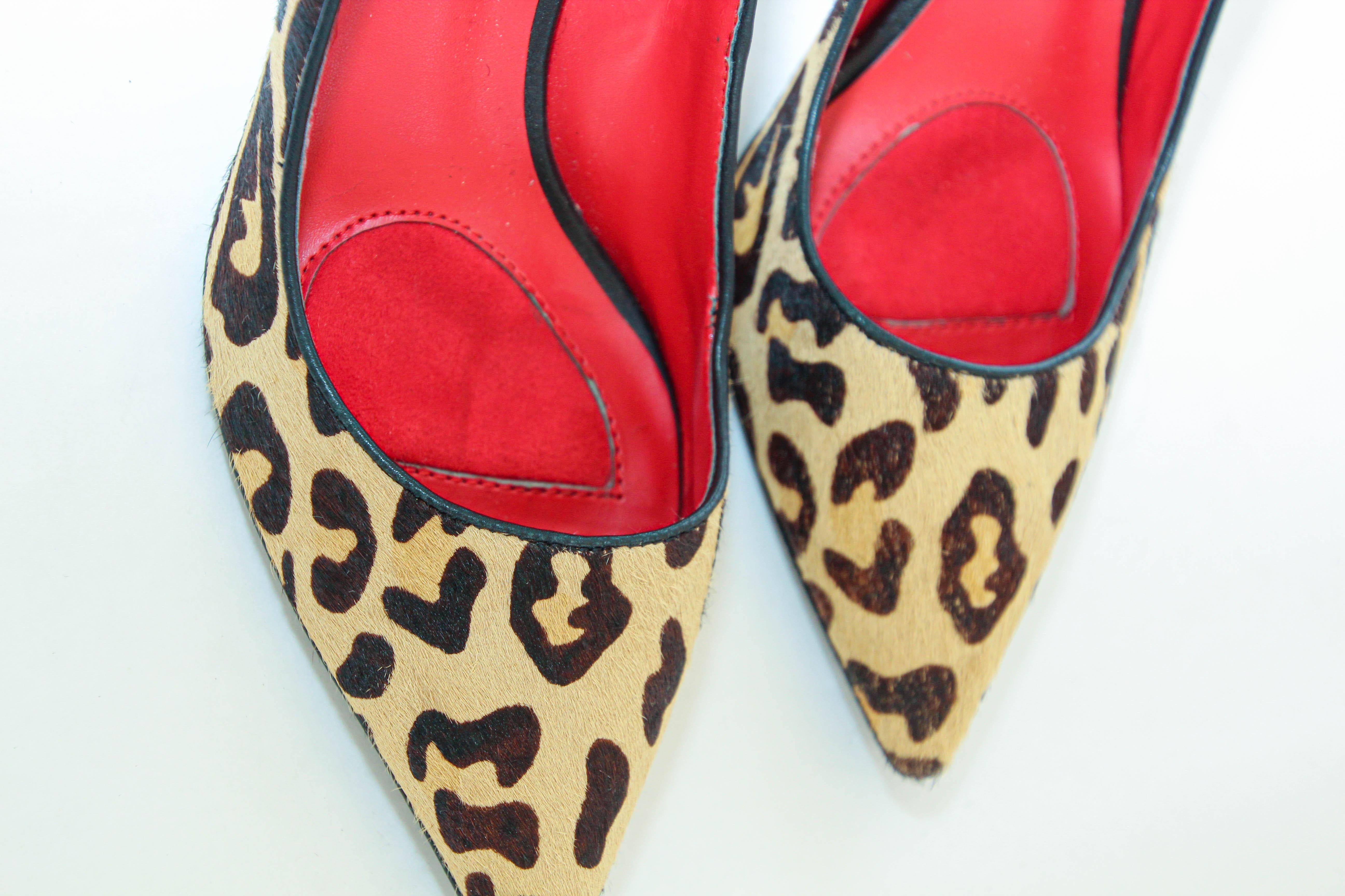 Charles Jourdan Paris Leopard Print Pony Hair heels Pumps Size US 6 EU 36 For Sale 10