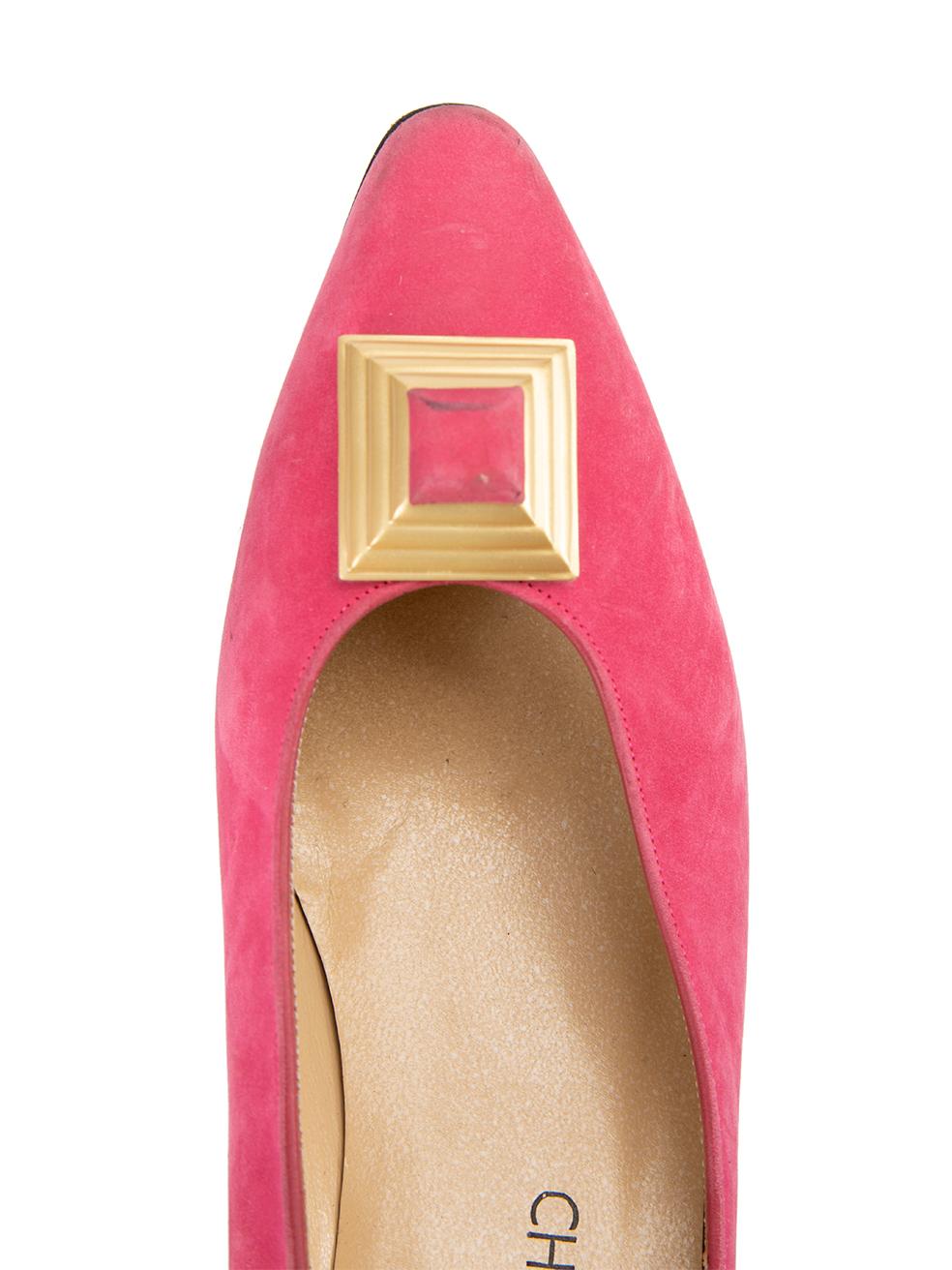 Charles Jourdan escarpins à bout pointu en daim rose taille US 8 Pour femmes en vente