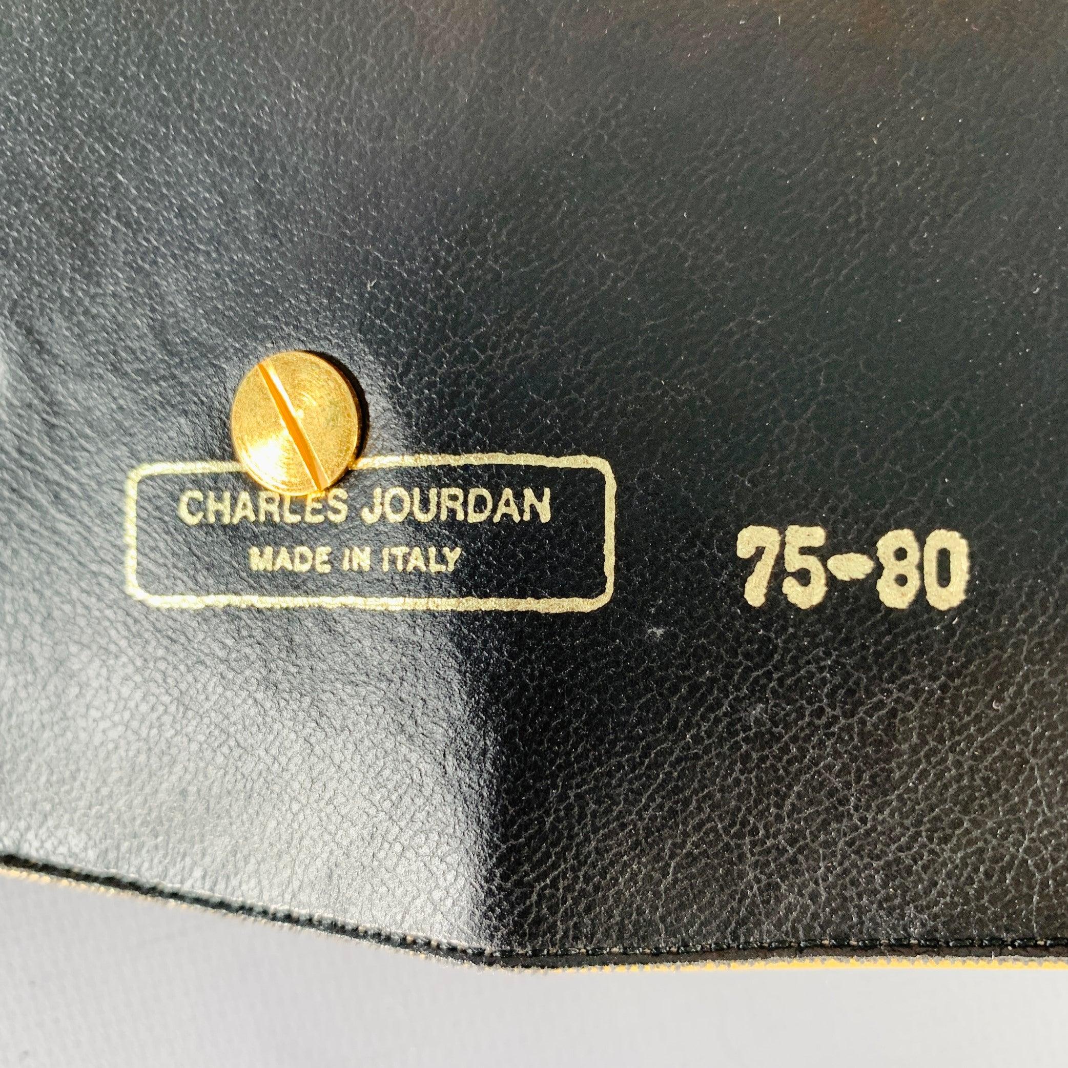Charles JOURDAN Vintage Gold Silver Two Tone Leather Wide Belt (ceinture large en cuir) Pour hommes en vente