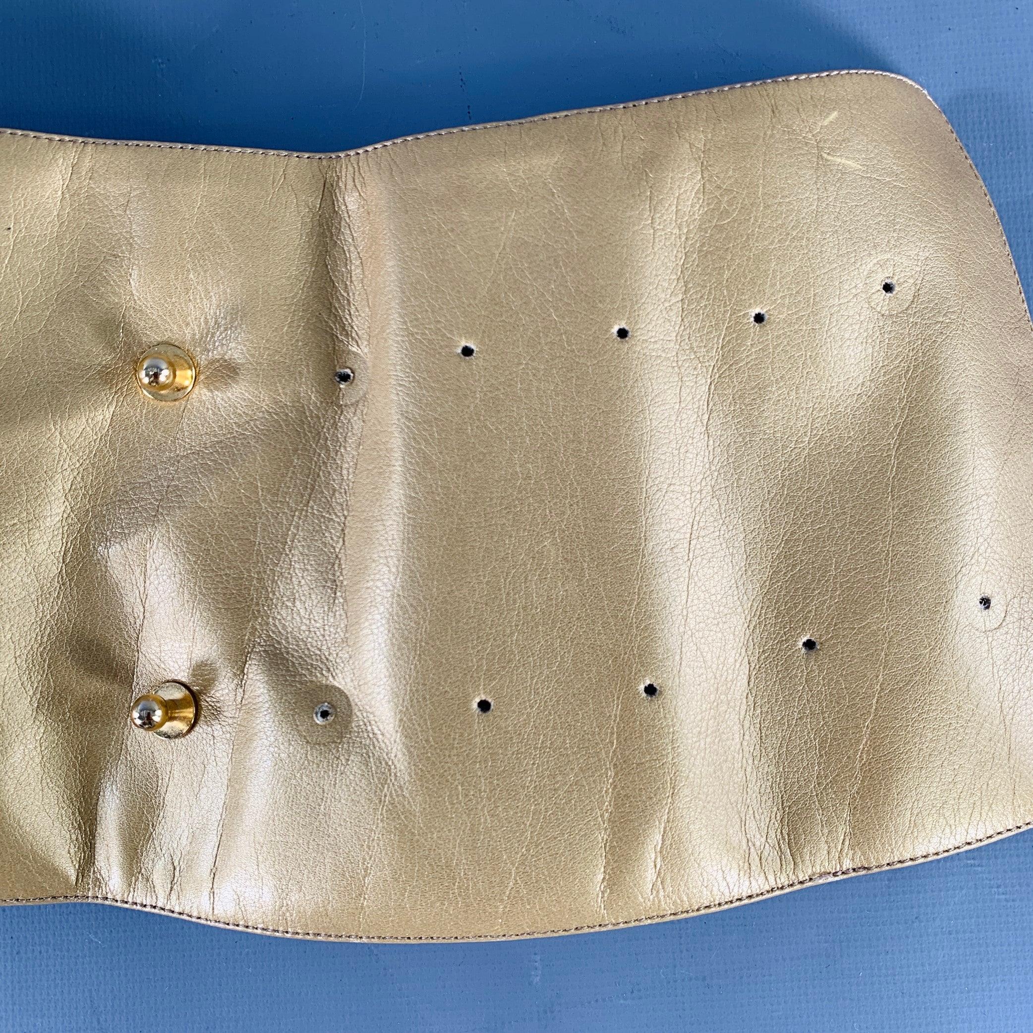 Charles JOURDAN Vintage Gold Silver Two Tone Leather Wide Belt (ceinture large en cuir) en vente 1