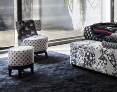 Charles K Black and White Armchair