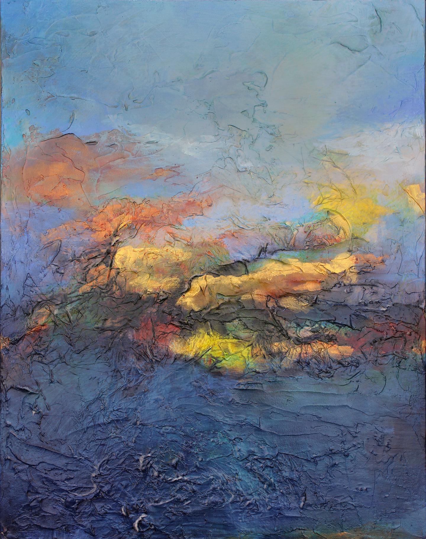 A Drift in the Clouds, Abstract Painting - Mixed Media Art by Charles Kacin