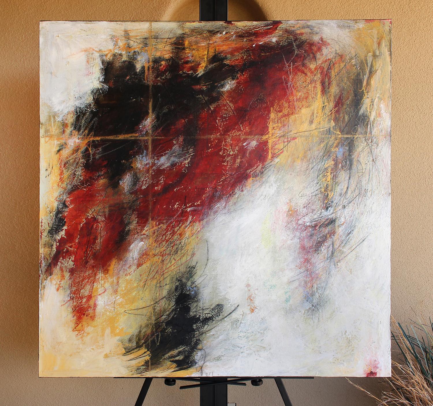 Red/Ochre Salsa - Abstract Mixed Media Art by Charles Kacin