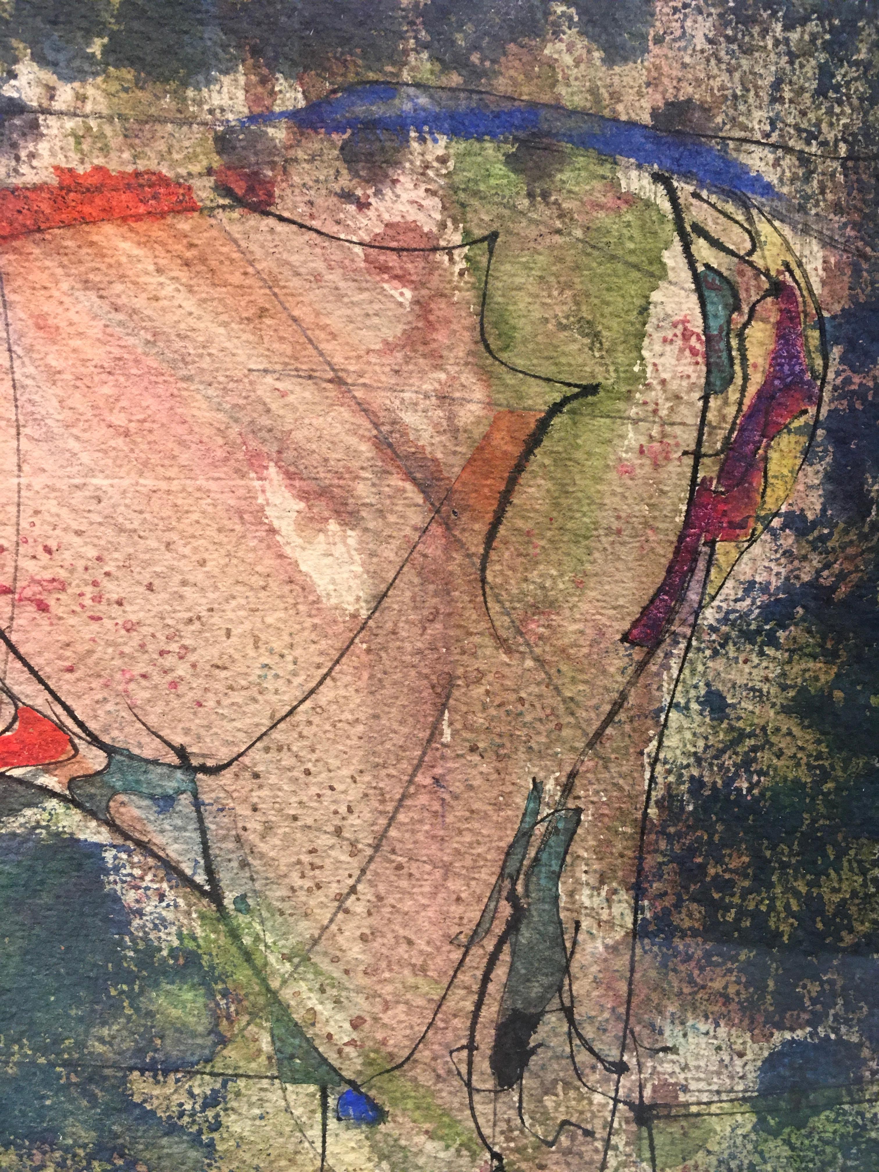 'Abstract Horse, ' by Charles Keeling Lassiter, Watercolor Painting 3