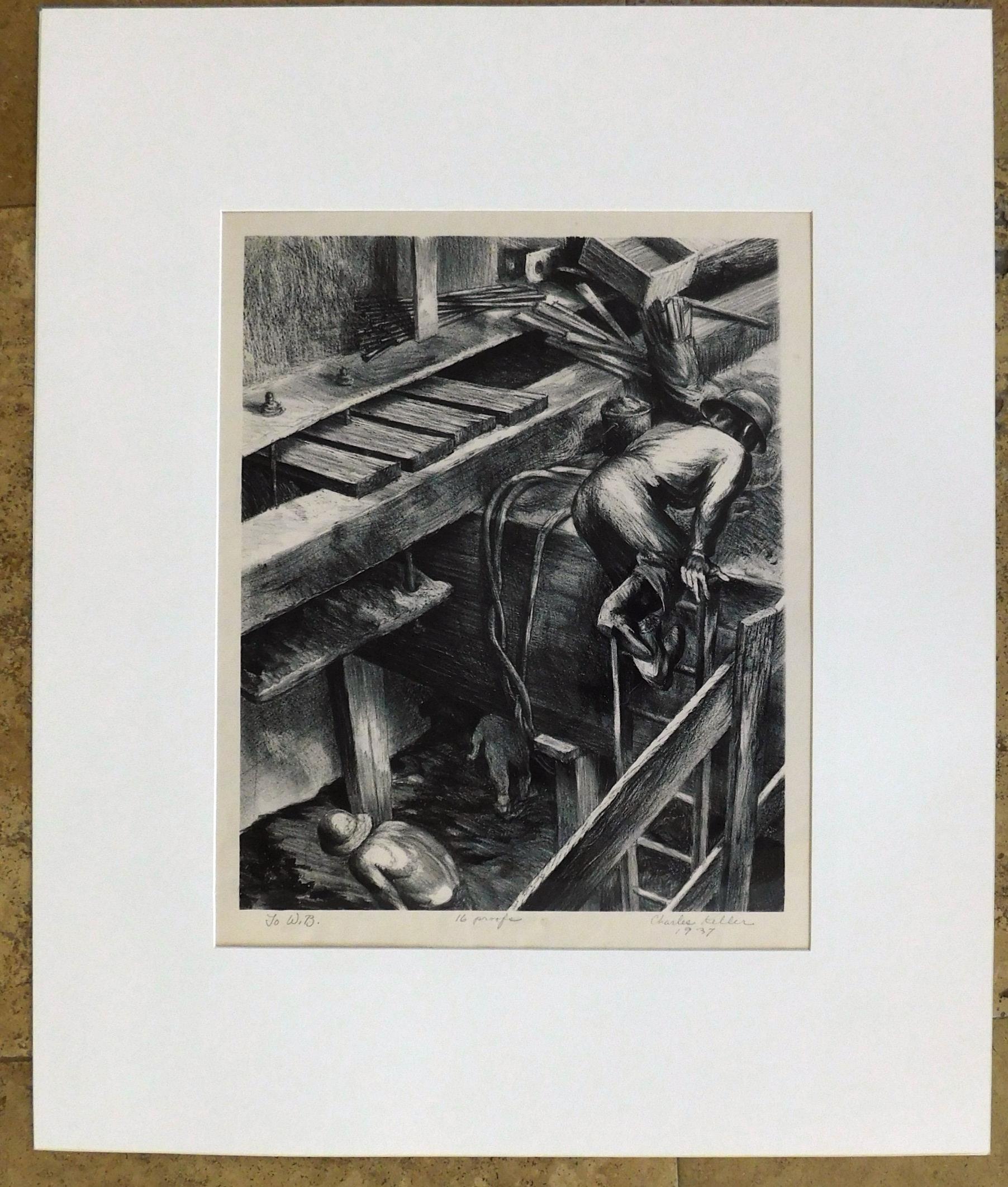 Original Steinlithographie von Charles Keller – „6th Avenue Subway“, Original im Angebot 4