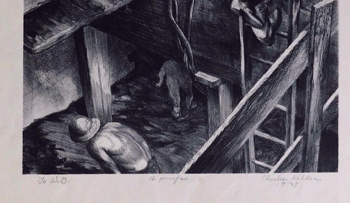 Original Steinlithographie von Charles Keller – „6th Avenue Subway“, Original im Angebot 5