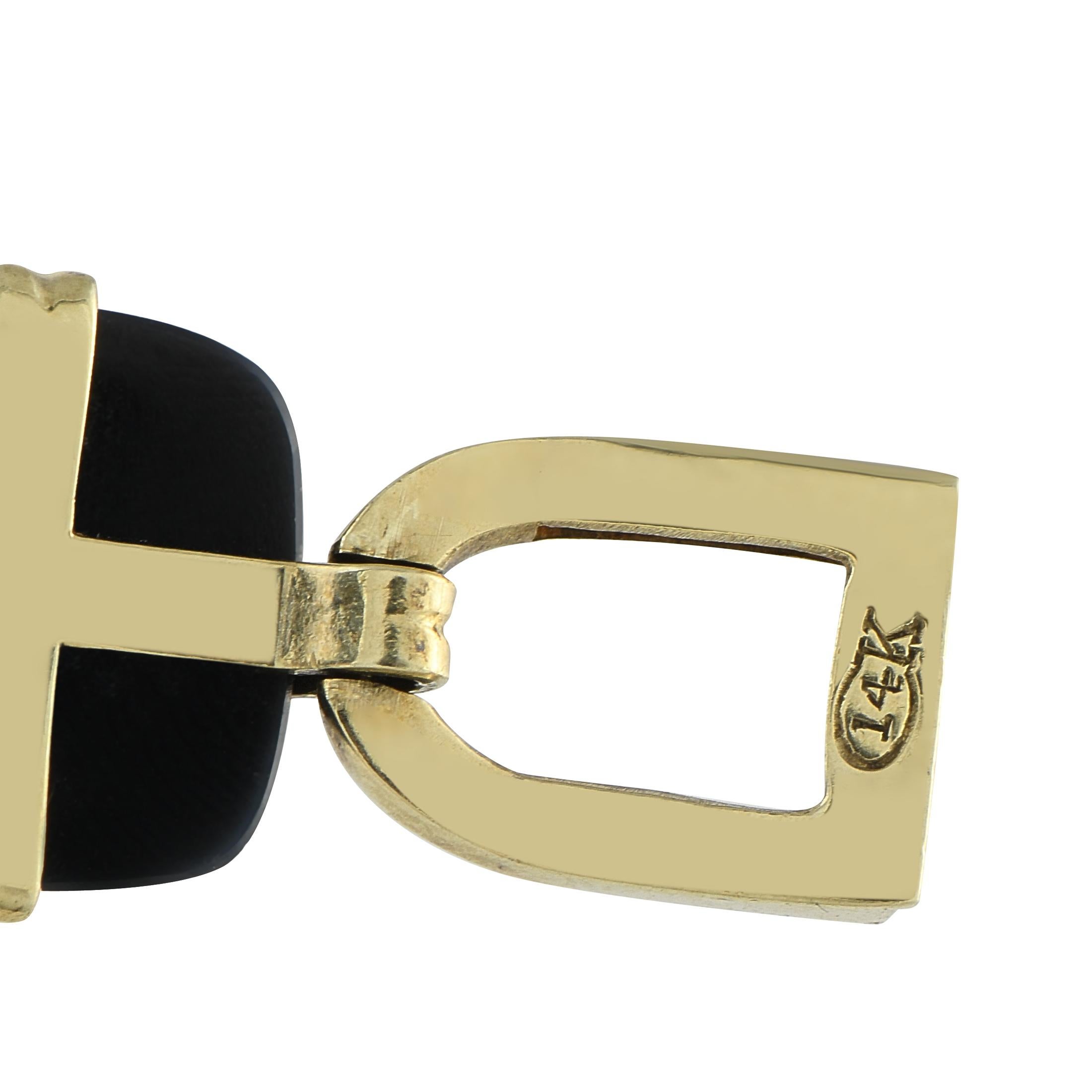 Women's Charles keller & Co Charles Keller & Co Deco 14K Yellow Gold Gemstone Bracelet For Sale