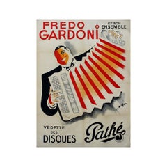 Affiche de 1941 pour "Fredo Gardoni et son Ensemble" par Charles Kiffer