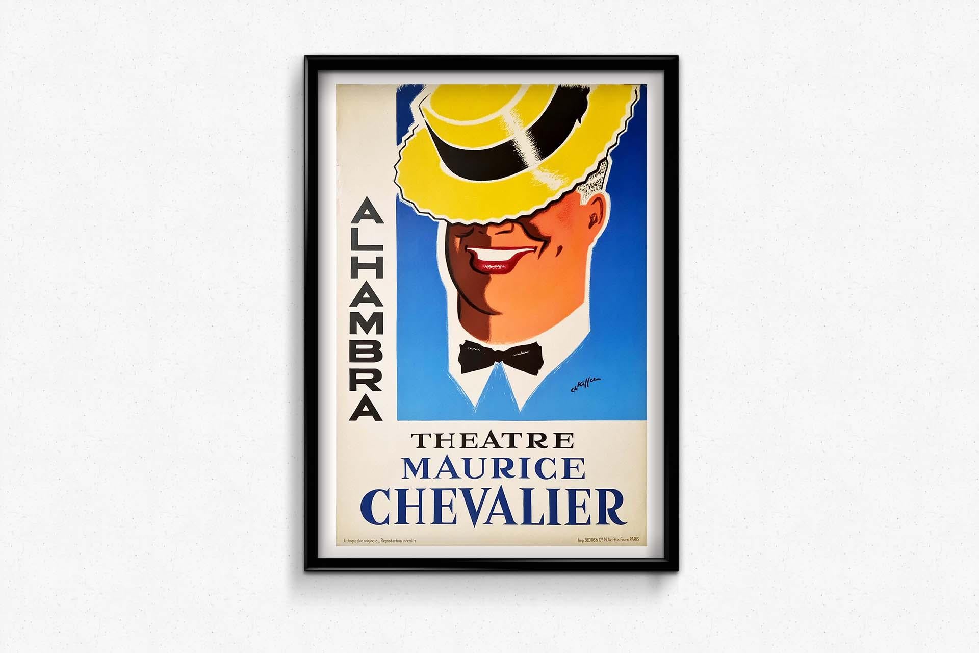Original Originalplakat Alhambra im modernen Stil der 1930er Jahre – Maurice Chevalier im Angebot 2