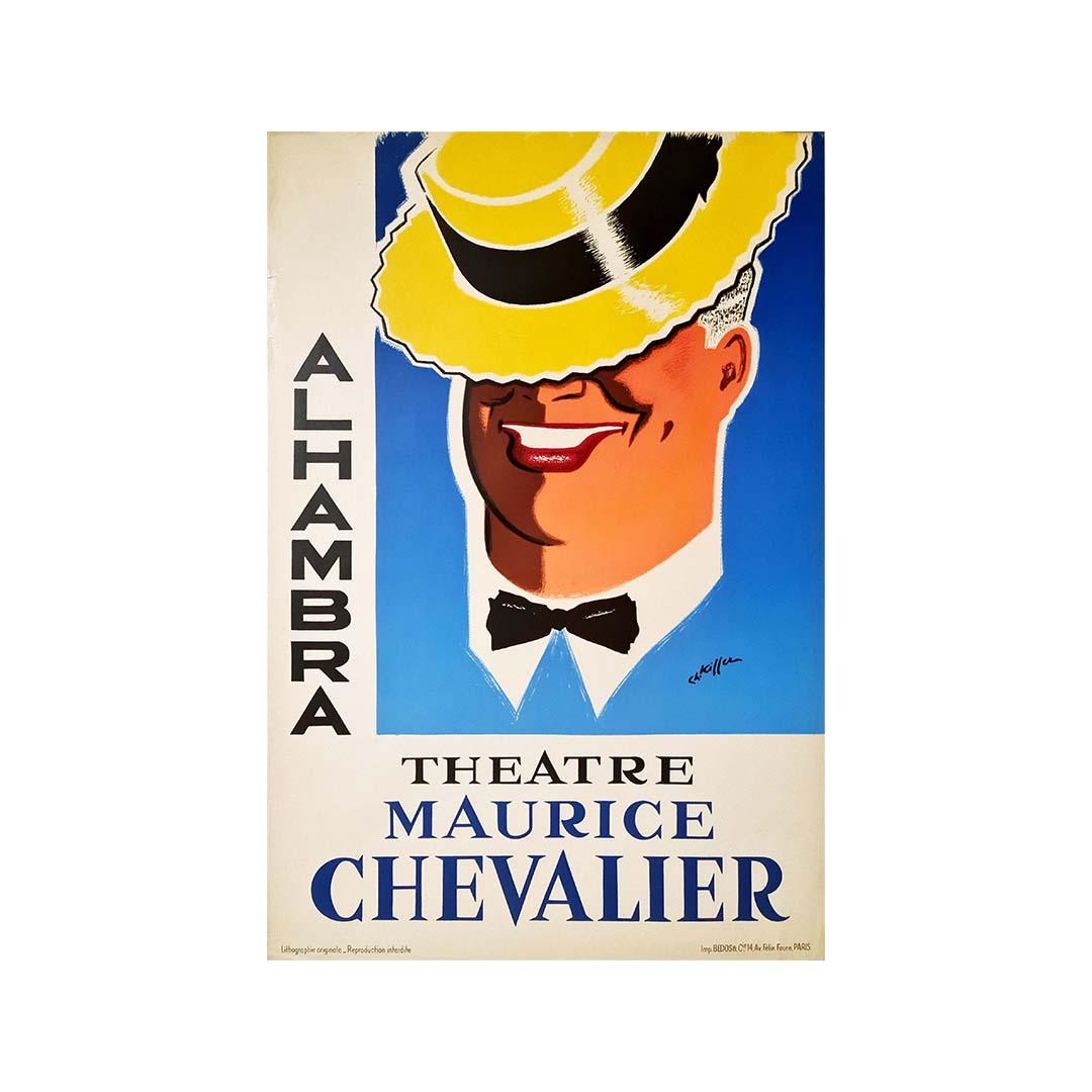 Original 1930's modern style poster Alhambra - Maurice Chevalier - Print by Charles Kiffer