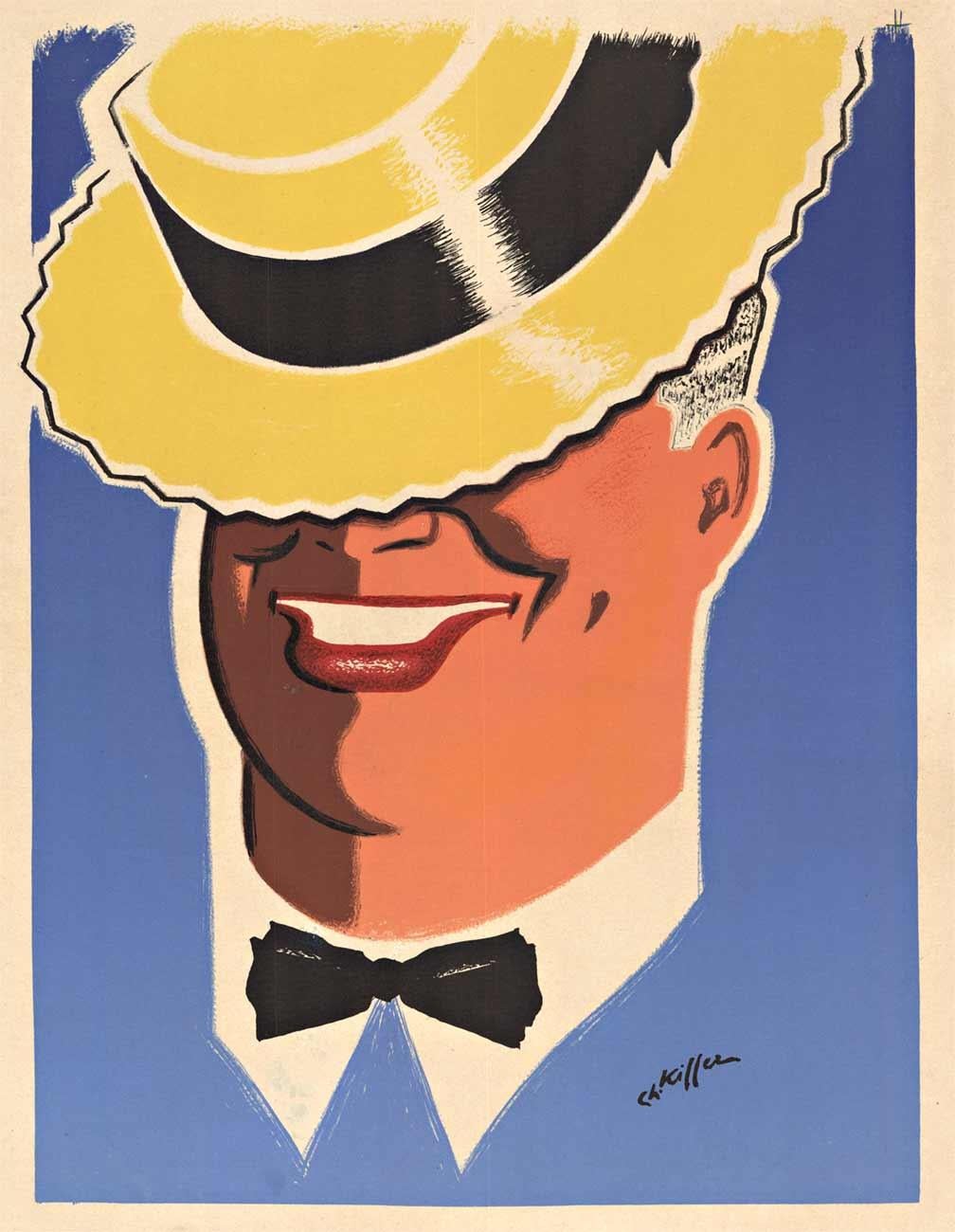 Affiche vintage d'origine « Maurice Chevalier, Alhambra Theatre »  taille moyenne - Print de Charles Kiffer
