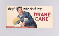 "Hey! who took my Drake Cake" - Vintage Advertisement - Original Illustration