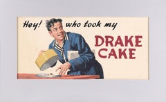 „“ Hey! who took my Drake Cake““ – Vintage-Werbeplakat – Originalillustration