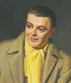 Vieux portrait original d'Hollywood - Peter Lorre avec écharpe jaune