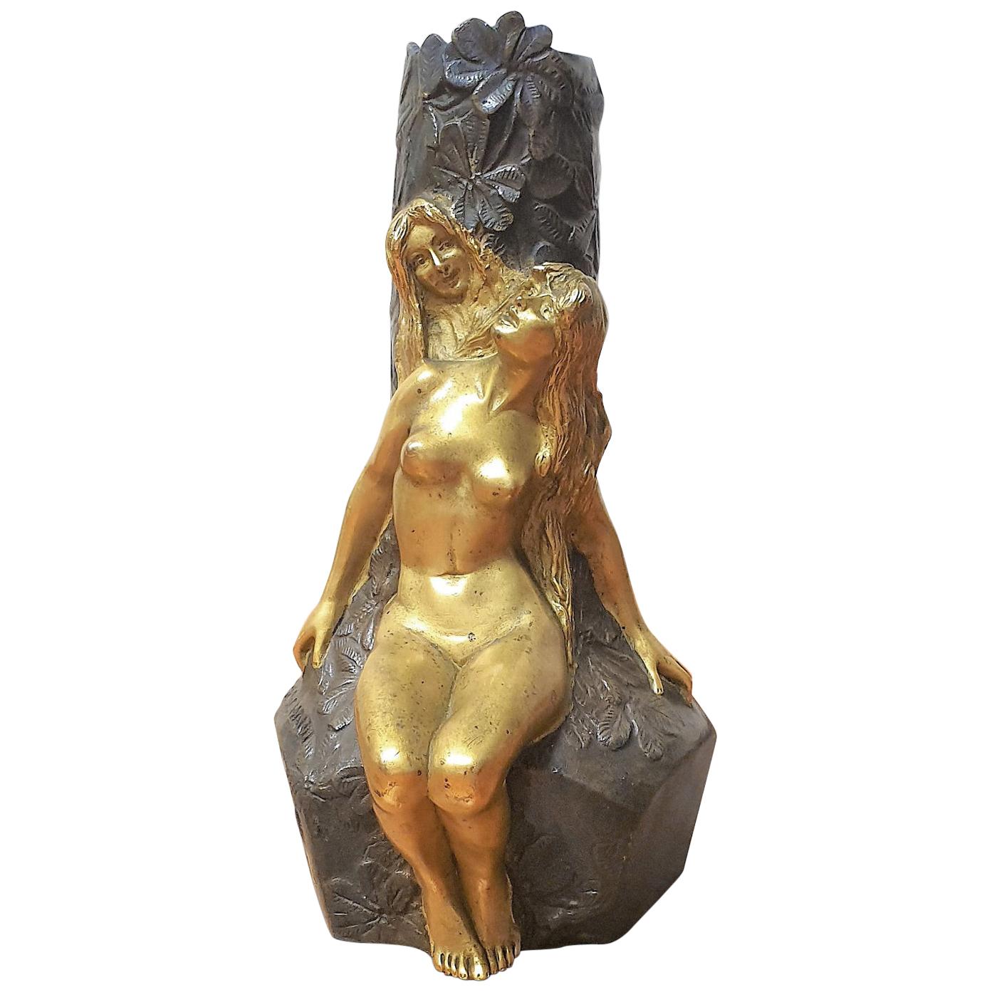 Charles Korschann Art Nouveau Bronze 'Fee Des Bois' For Sale
