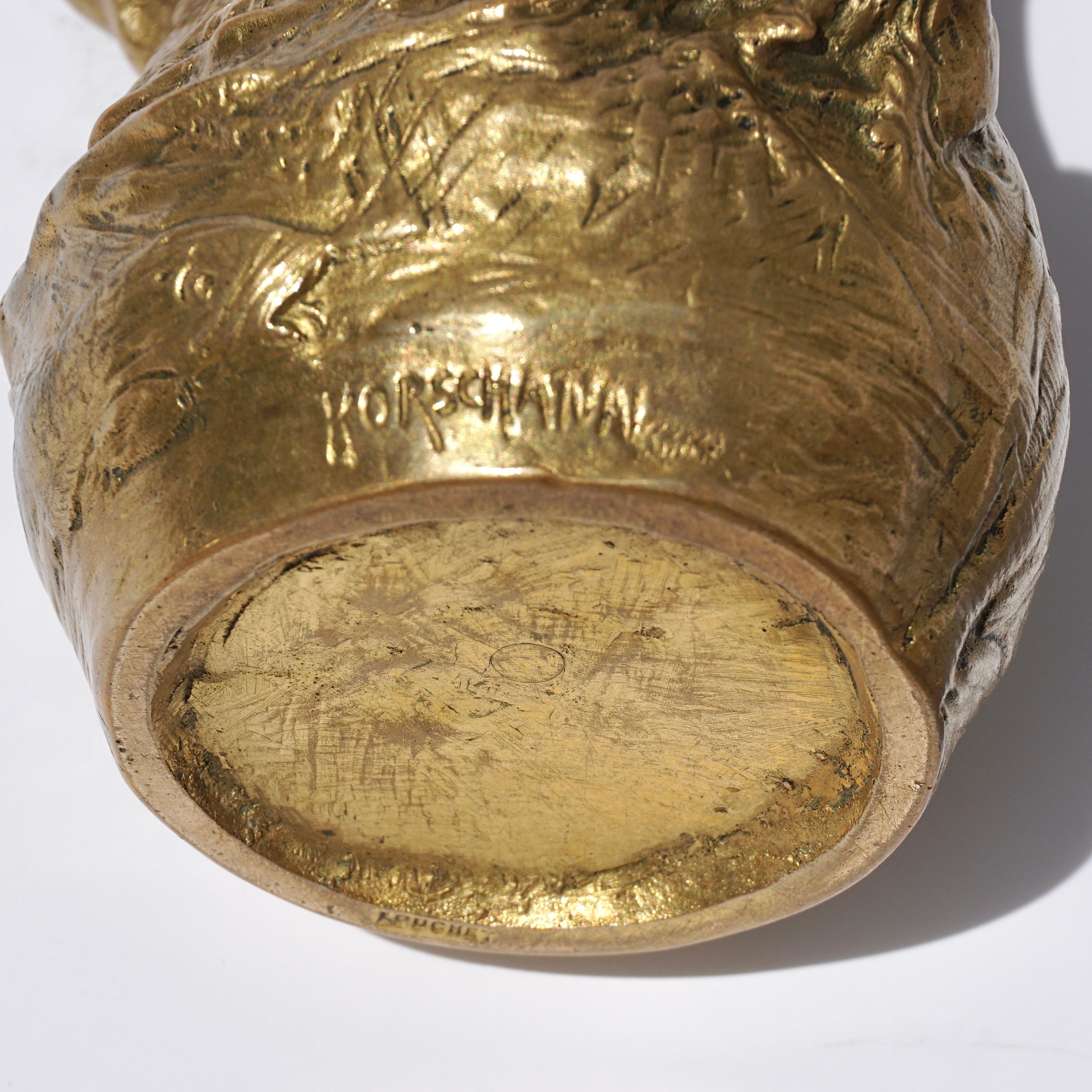 Charles Korschann Jugendstil-Akt aus vergoldeter Bronze (Spätes 19. Jahrhundert) im Angebot