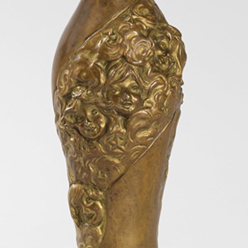 Early 20th Century Charles Korschann French Art Nouveau Bronze Vase