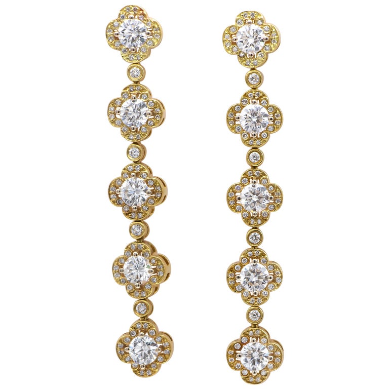 Charles Krypel Diamond Earrings 5 Carat 18 Karat Gold at 1stDibs