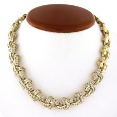 Charles Krypell Collar de oro de 18 quilates con nudo entrelazado de diamantes de 10 quilates
