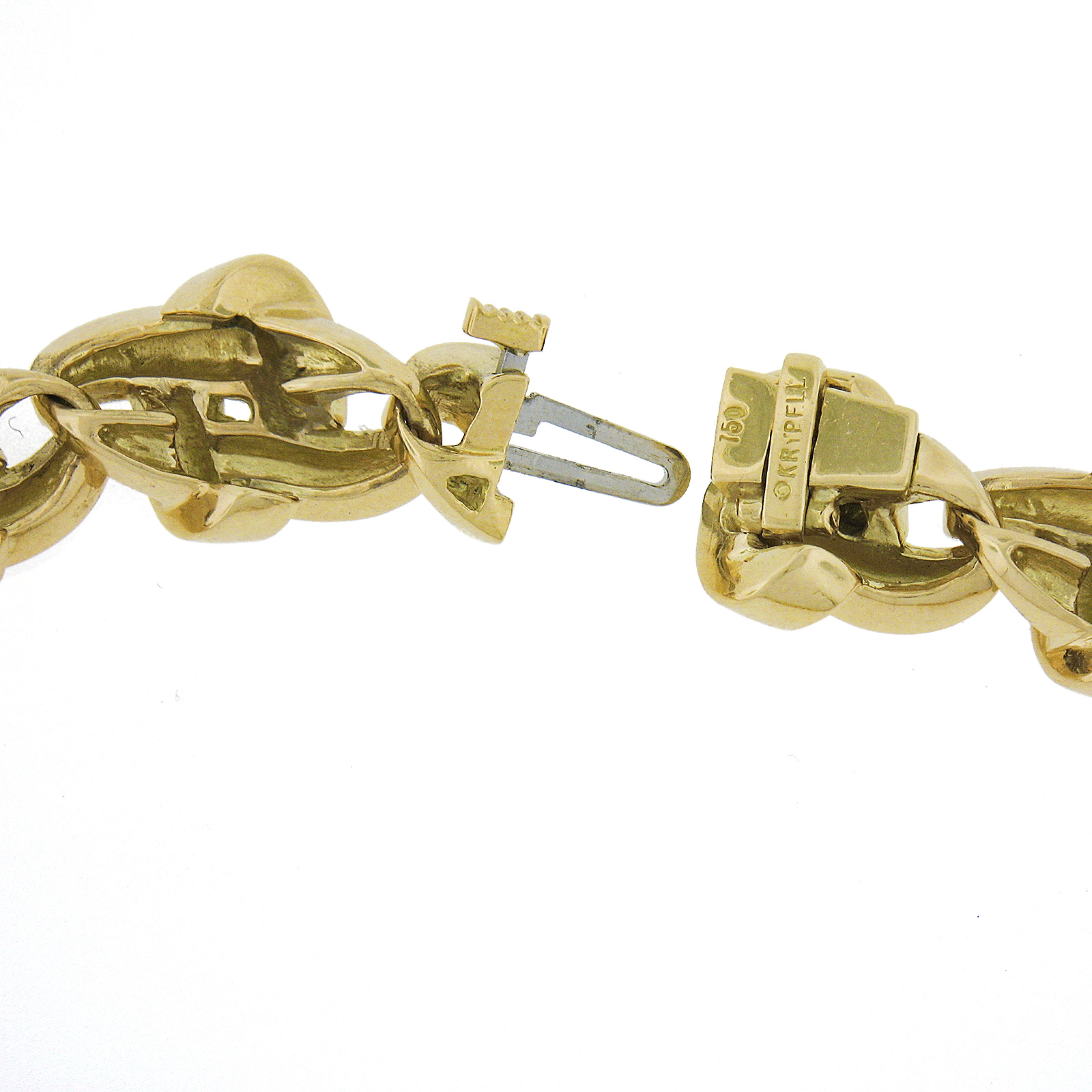 Charles Krypell 18k Gold 10ctw Diamond Interlocking Knot Link Statement Necklace 3