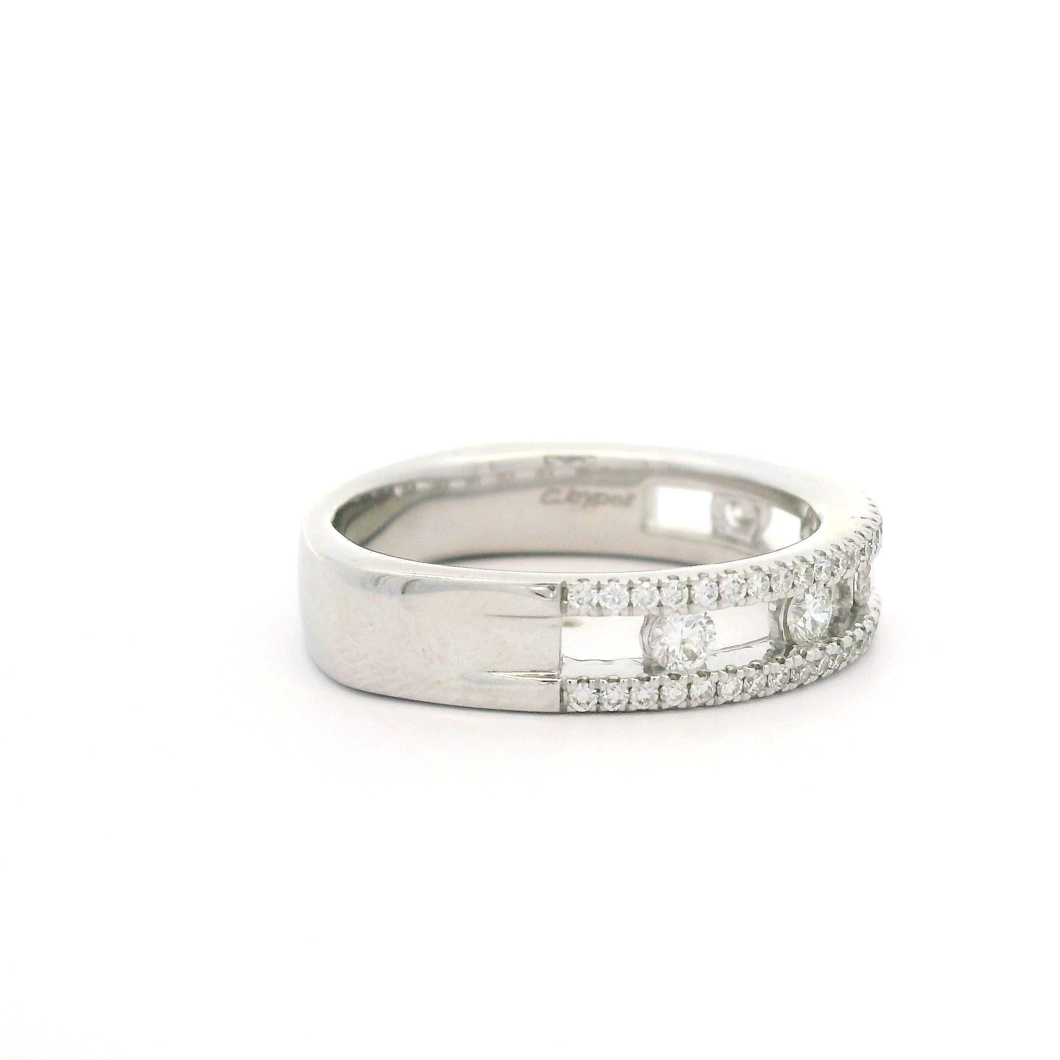 Charles Krypell 18k White Gold 0.59ctw Diamond 5mm Air Floating Center Band Ring For Sale 1