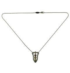 Charles Krypell 18K White Gold Diamond Pendant Necklace #21215