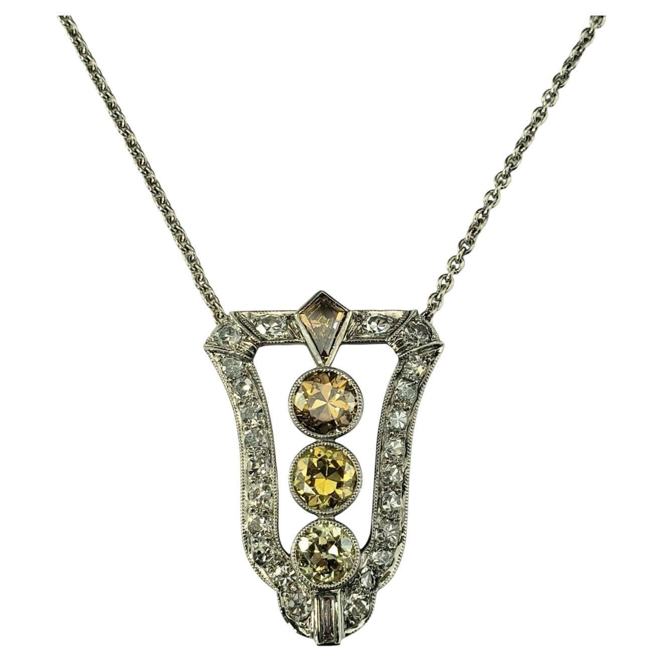 Charles Krypell 18K White Gold Diamond Pendant Necklace #21215