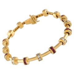 Charles Krypell 18K Yellow Gold 1.0ct Diamond and Ruby Bracelet CK07-122325