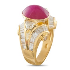 Charles Krypell 18K Yellow Gold 2.25ct Diamond and Ruby Ring CK34-012926