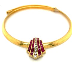 Charles Krypell 18kt Yellow Gold, 2.51ct. Ruby .43ct, Diamond Pendant Necklace