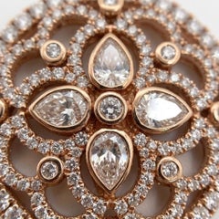 Charles Krypell 2 Carat Diamond Rose Gold Amulet Pendant Necklace