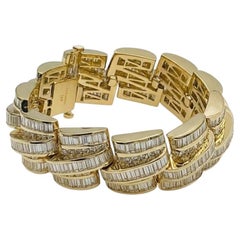 Bracelet à maillons Charles Krypell en or jaune 18 carats avec un diamant de 20 carats