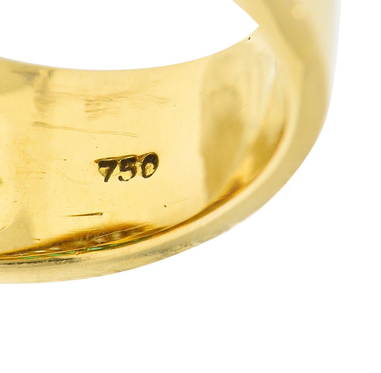 Charles Krypell Bandring, 4,00 Karat Smaragd Diamant 18 Karat Gold 2