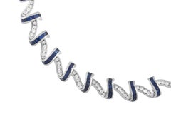 Charles Krypell "Apple Peel" Sapphire and Diamond Necklace in Platinum