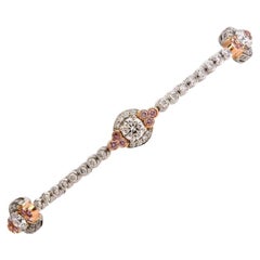 Charles Krypell Argyle Natural Fancy Pink Diamond Gold Platinum  Bracelet